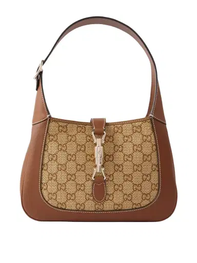 Gucci Jackie 1961 Logo-jacquard Raffia And Leather Shoulder Bag | Thumbnail 1 Gucci Jackie 1961 Logo-jacquard Raffia And Leather Shoulder Bag | Thumbnail 1