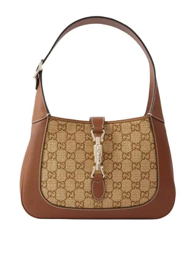 Jackie 1961 Logo-jacquard Raffia And Leather Shoulder Bag