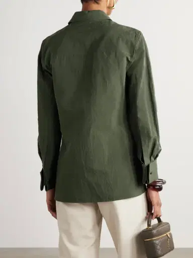 Saint Laurent Embroidered Cotton And Linen-blend Shirt | Thumbnail 4 Saint Laurent Embroidered Cotton And Linen-blend Shirt | Thumbnail 4