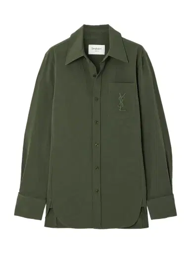 Saint Laurent Embroidered Cotton And Linen-blend Shirt | Thumbnail 1 Saint Laurent Embroidered Cotton And Linen-blend Shirt | Thumbnail 1