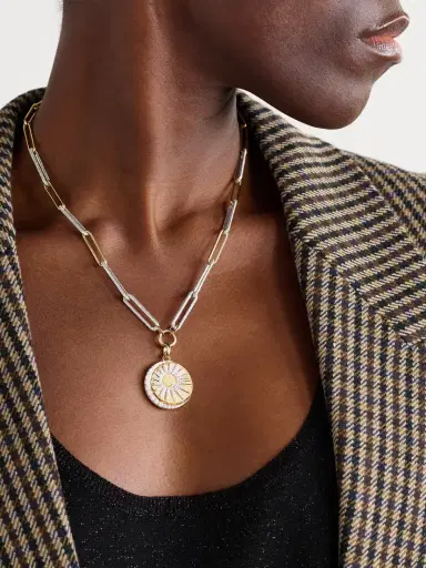 Foundrae Balance 18-karat Yellow And White Gold Diamond Necklace | Thumbnail 2
