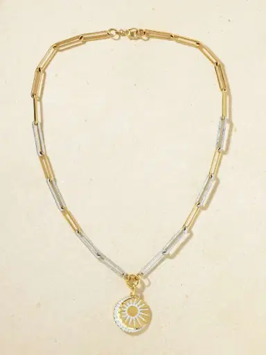 Foundrae Balance 18-karat Yellow And White Gold Diamond Necklace | Thumbnail 4