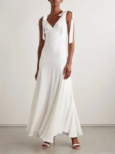 Rodarte Embellished Velvet-trimmed Silk-crepe Maxi Dress | Thumbnail 3