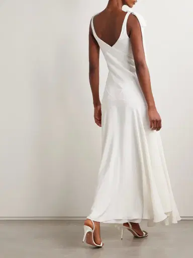 Rodarte Embellished Velvet-trimmed Silk-crepe Maxi Dress | Thumbnail 4