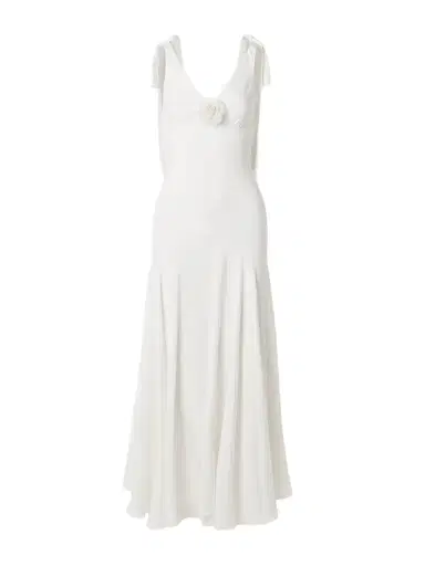 Rodarte Embellished Velvet-trimmed Silk-crepe Maxi Dress | Thumbnail 1