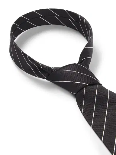 BOSS Men's Silk-Jacquard Tie with Diagonal Stripes - Black | Thumbnail 4 BOSS Men's Silk-Jacquard Tie with Diagonal Stripes - Black | Thumbnail 4