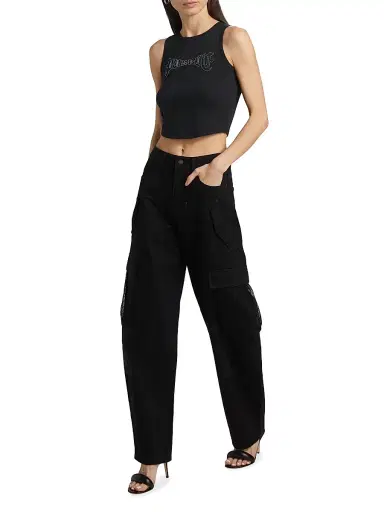 Purple Brand Women's Barrel-Leg Carpenter Jeans | Thumbnail 2 Purple Brand Women's Barrel-Leg Carpenter Jeans | Thumbnail 2