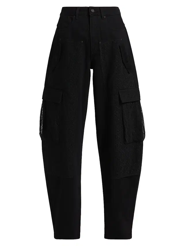 Purple Brand Women's Barrel-Leg Carpenter Jeans - Black