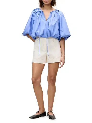 REBECCA TAYLOR Women's Yara Cotton Bubble Top | Thumbnail 2 REBECCA TAYLOR Women's Yara Cotton Bubble Top | Thumbnail 2