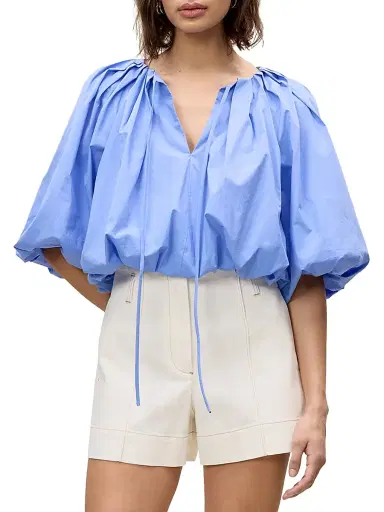 REBECCA TAYLOR Women's Yara Cotton Bubble Top | Thumbnail 3 REBECCA TAYLOR Women's Yara Cotton Bubble Top | Thumbnail 3