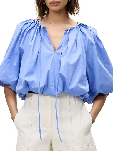 REBECCA TAYLOR Women's Yara Cotton Bubble Top | Thumbnail 6 REBECCA TAYLOR Women's Yara Cotton Bubble Top | Thumbnail 6