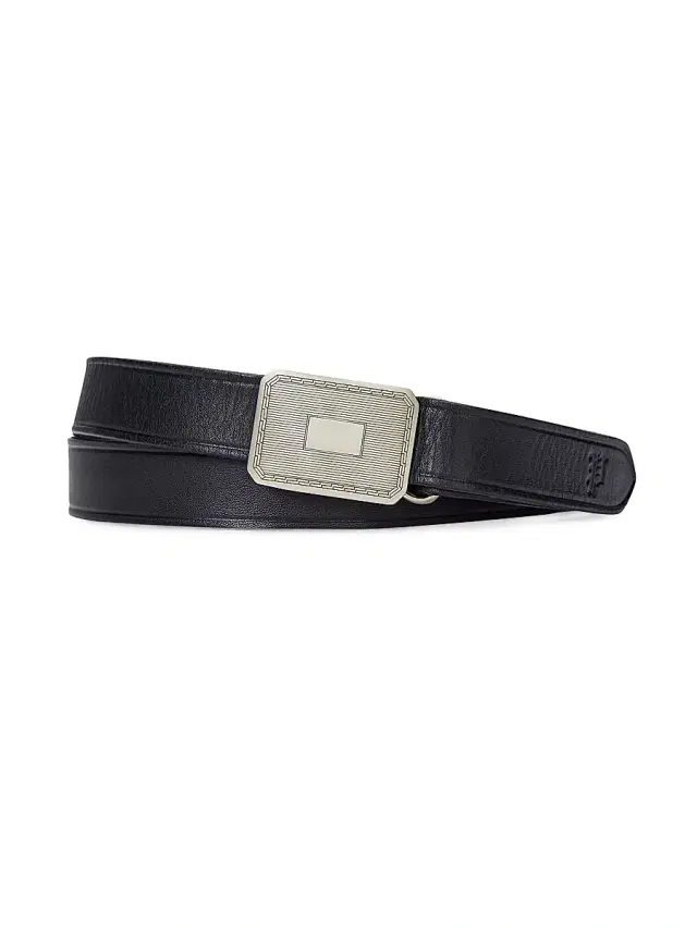 Polo Ralph Lauren Men's Engine Turn Leather Belt - Black