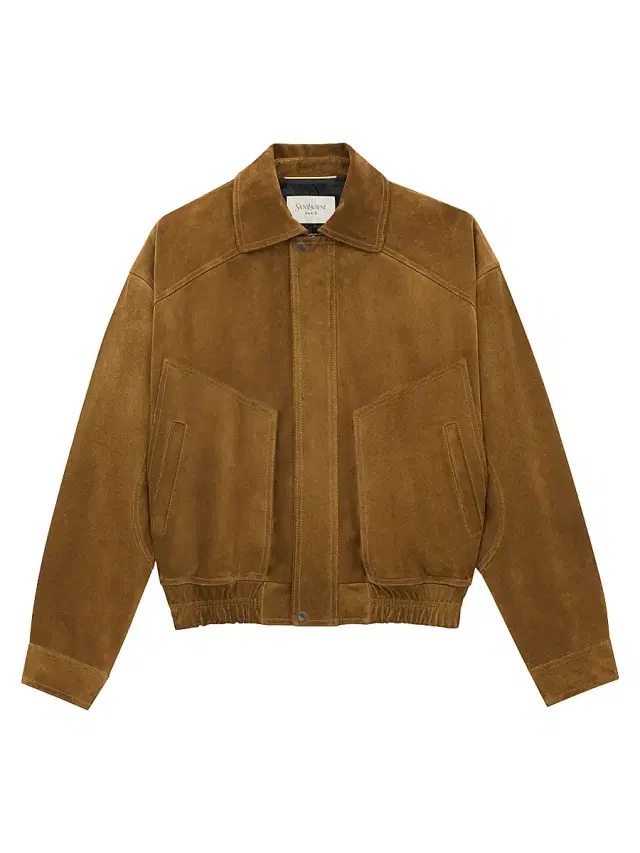 Women's Bomber Jacket in Suede - Brun