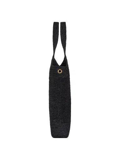 Saint Laurent Women's Icare Tote Bag in Raffia - Black | Thumbnail 6