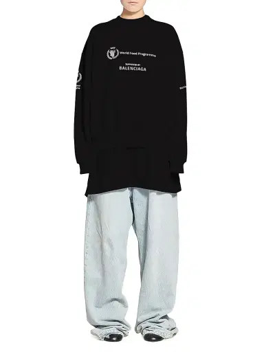 Balenciaga Women's WFP Sweatshirt Regular Fit - Black White - Size XL | Thumbnail 2 Balenciaga Women's WFP Sweatshirt Regular Fit - Black White - Size XL | Thumbnail 2
