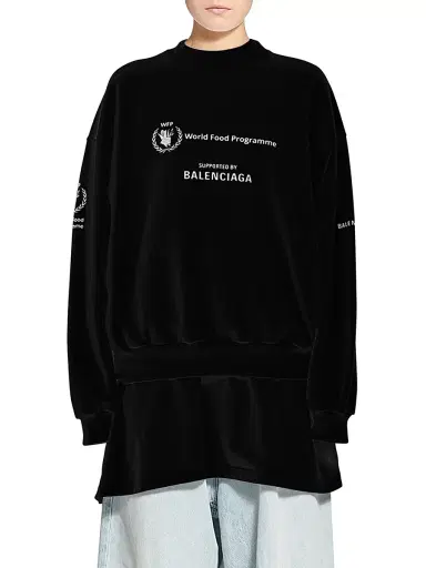 Balenciaga Women's WFP Sweatshirt Regular Fit - Black White - Size XL | Thumbnail 4 Balenciaga Women's WFP Sweatshirt Regular Fit - Black White - Size XL | Thumbnail 4
