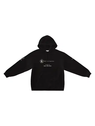 Balenciaga Men's WFP Hoodie Medium Fit - Black White - Size Large | Thumbnail 1