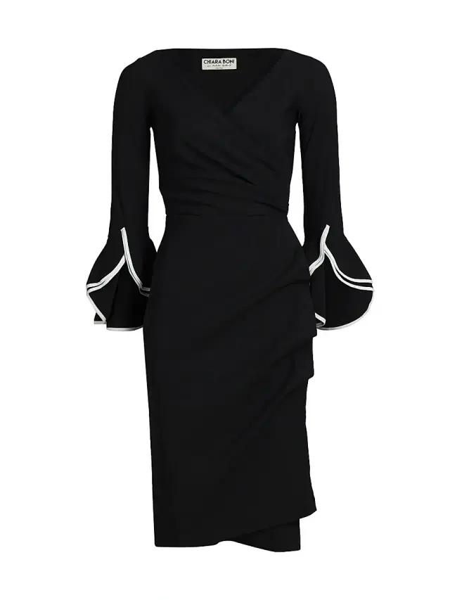 Chiara Boni La Petite Robe Women's Triana Piped-Cuff Sheath Dress - Black And White