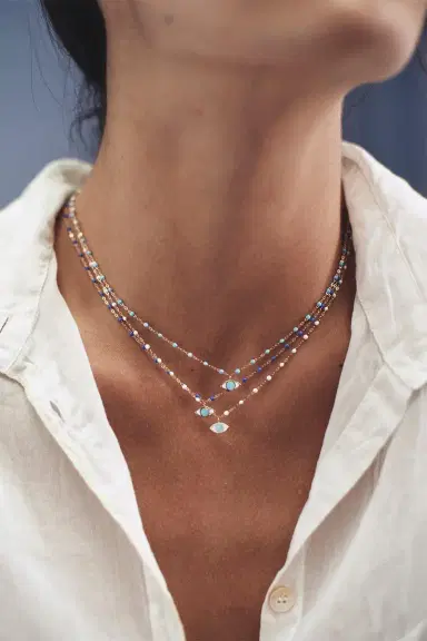 Gigi Clozeau Classic Gigi Eye Necklace - 16.5in - White | Thumbnail 2