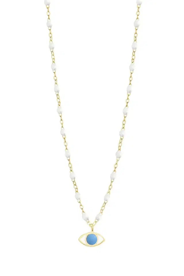 Classic Gigi Eye Necklace - 16.5in - White
