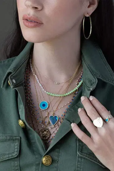 Gigi Clozeau Classic Gigi Necklace - 16.5in - Turquoise | Thumbnail 2 Gigi Clozeau Classic Gigi Necklace - 16.5in - Turquoise | Thumbnail 2