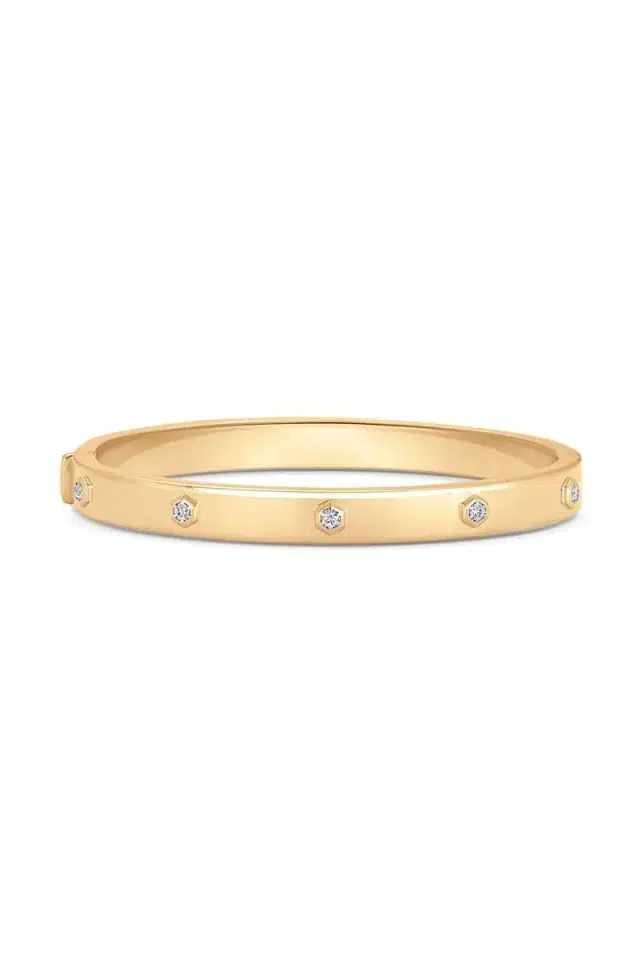 SARA WEINSTOCK Honey Comb Diamond Bangle Bracelet