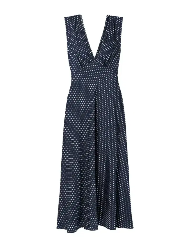 Tahlia Belted Polka-dot Silk-blend Twill Midi Dress