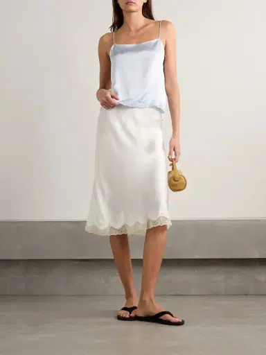 The Row Irene Lace-trimmed Silk-charmeuse Skirt | Thumbnail 2 The Row Irene Lace-trimmed Silk-charmeuse Skirt | Thumbnail 2