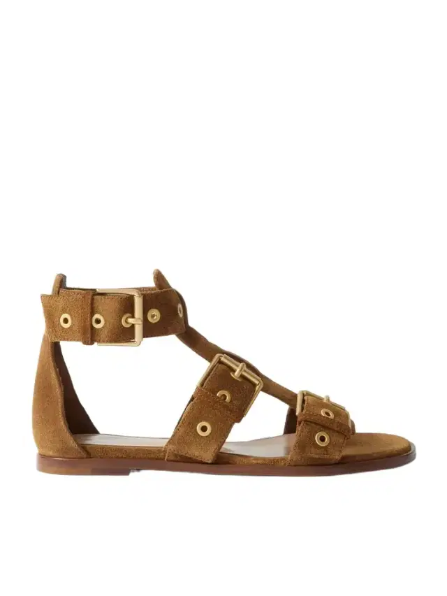 Buckled Suede Sandals