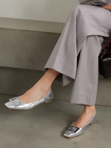 Roger Vivier Belle Vivier 25 Embellished Metallic Ballet Flats | Thumbnail 2 Roger Vivier Belle Vivier 25 Embellished Metallic Ballet Flats | Thumbnail 2