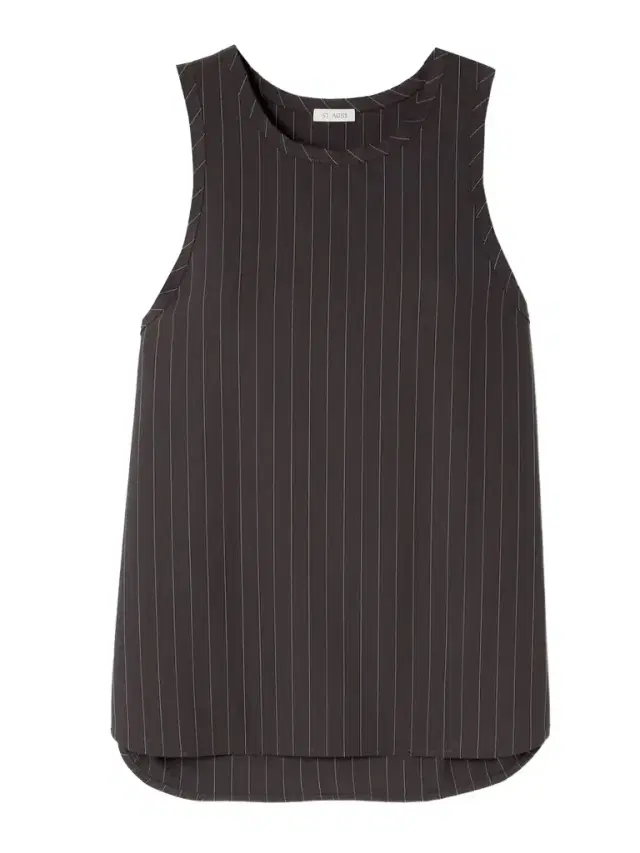Distressed Pinstriped Wool-blend Tank