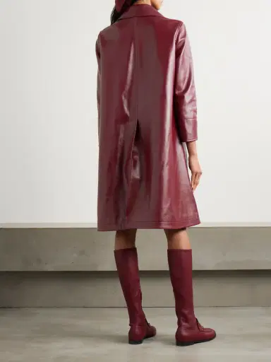 Gucci Double-breasted Glossed-leather Trench Coat | Thumbnail 3
