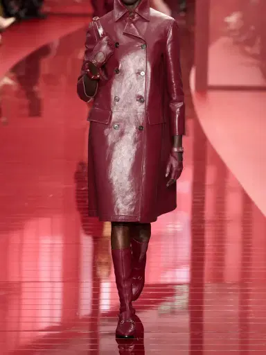 Gucci Double-breasted Glossed-leather Trench Coat | Thumbnail 4