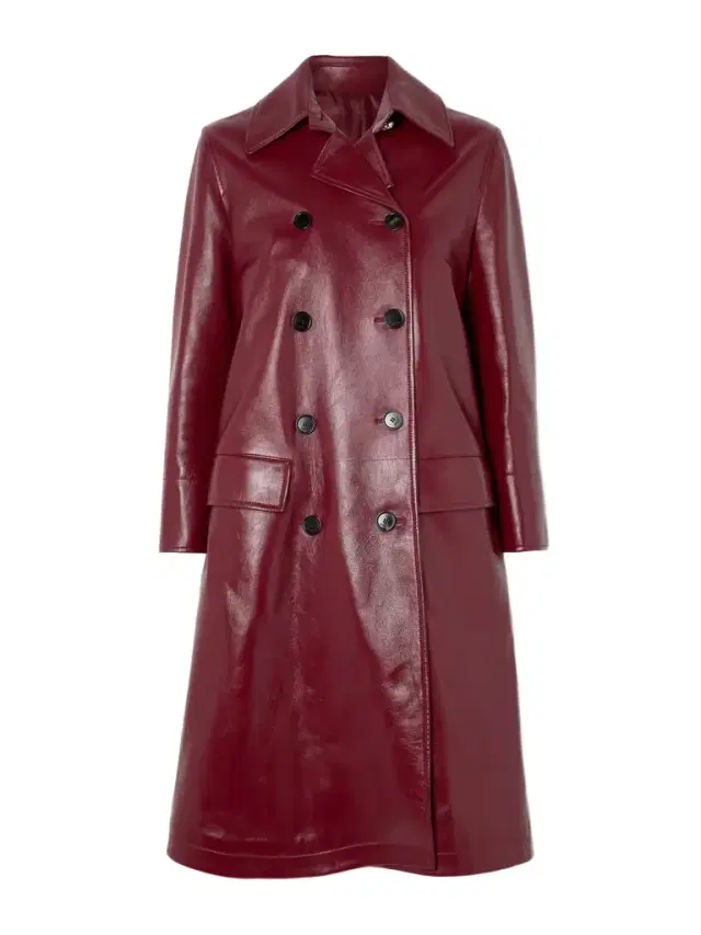 Double-breasted Glossed-leather Trench Coat