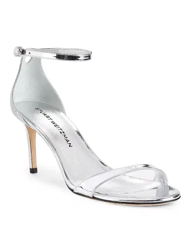 Stuart Weitzman Women's Nudist II 75MM Leather Sandals - Silver - Size 9 | Thumbnail 2 Stuart Weitzman Women's Nudist II 75MM Leather Sandals - Silver - Size 9 | Thumbnail 2