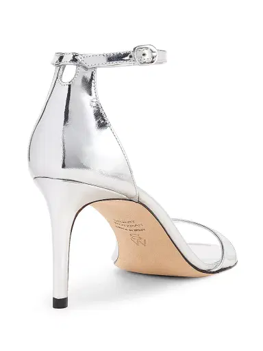Stuart Weitzman Women's Nudist II 75MM Leather Sandals - Silver - Size 9 | Thumbnail 3 Stuart Weitzman Women's Nudist II 75MM Leather Sandals - Silver - Size 9 | Thumbnail 3