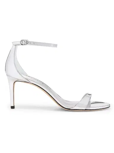 Stuart Weitzman Women's Nudist II 75MM Leather Sandals - Silver - Size 9 | Thumbnail 1 Stuart Weitzman Women's Nudist II 75MM Leather Sandals - Silver - Size 9 | Thumbnail 1