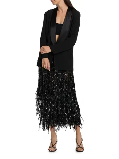 Lapointe Women's Re-Edition Sequin-Fringed Pencil Maxi Skirt - Black - Size 12 | Thumbnail 2 Lapointe Women's Re-Edition Sequin-Fringed Pencil Maxi Skirt - Black - Size 12 | Thumbnail 2