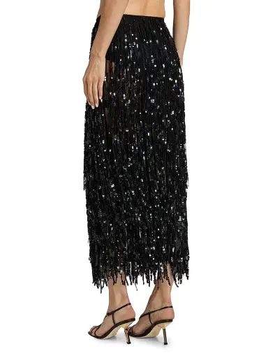 Lapointe Women's Re-Edition Sequin-Fringed Pencil Maxi Skirt - Black - Size 12 | Thumbnail 5 Lapointe Women's Re-Edition Sequin-Fringed Pencil Maxi Skirt - Black - Size 12 | Thumbnail 5