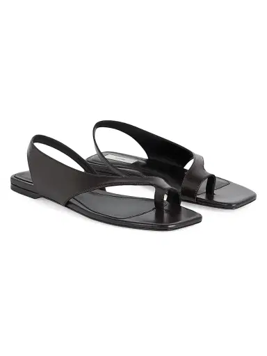 Toteme Women's Sculptural Leather Flat Sandals - Pepper | Thumbnail 2 Toteme Women's Sculptural Leather Flat Sandals - Pepper | Thumbnail 2