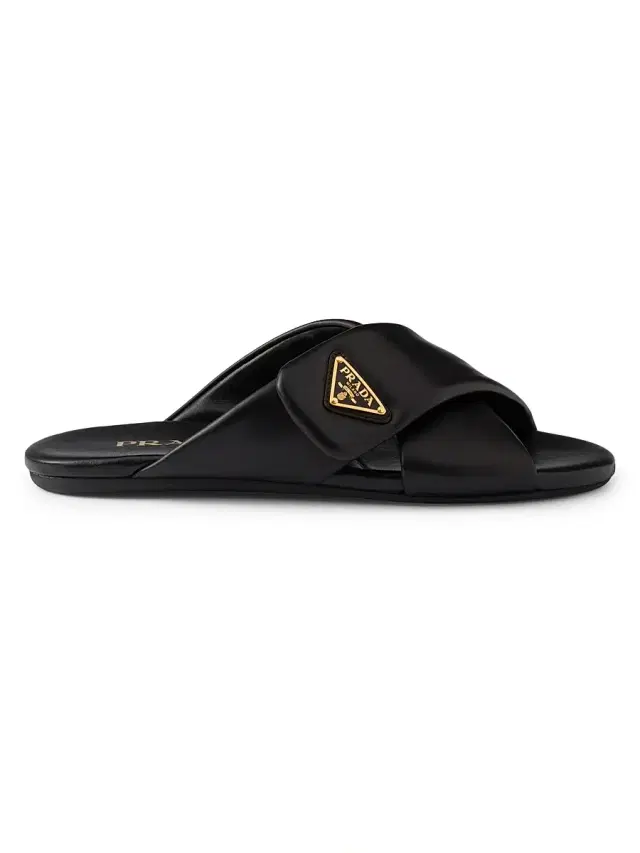 Women's Padded Nappa Leather Slides - White