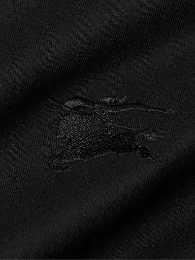 Burberry Logo-Embroidered Checked Jacquard-Trimmed Cotton-Jersey T-Shirt - Men | Thumbnail 4