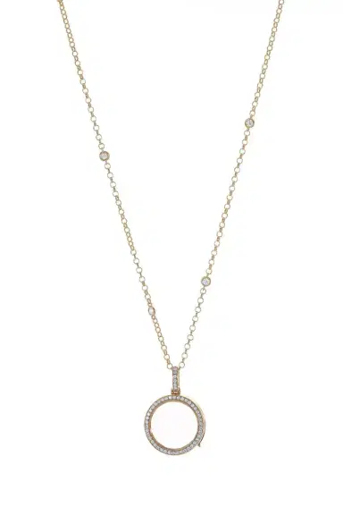 LOQUET Helios Round Diamond Locket Necklace | Thumbnail 1