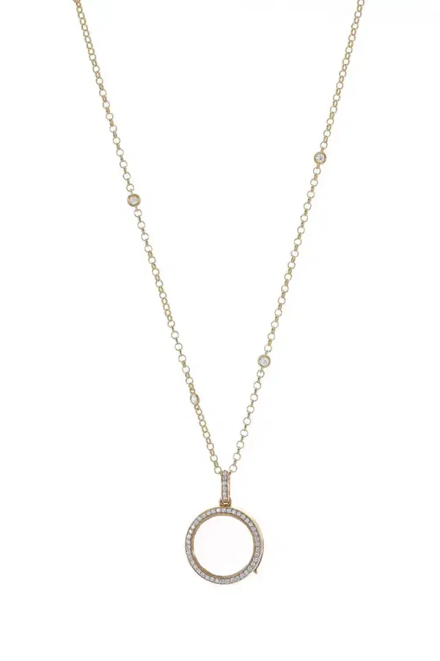 LOQUET Helios Round Diamond Locket Necklace