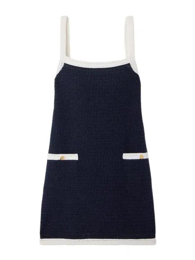 Two-tone Crocheted Cotton-blend Mini Dress