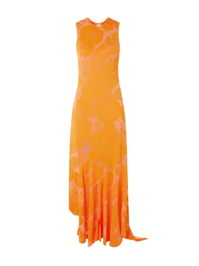 Asymmetric Open-back Devoré-jersey Maxi Dress