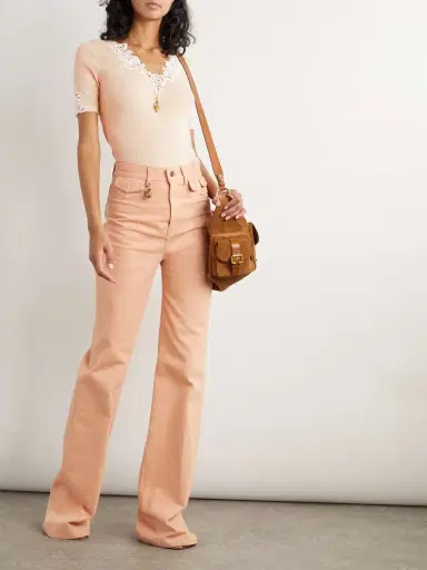 Chloé Lace-trimmed Ribbed Wool Top | Thumbnail 2 Chloé Lace-trimmed Ribbed Wool Top | Thumbnail 2