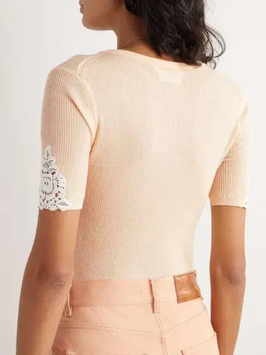 Chloé Lace-trimmed Ribbed Wool Top | Thumbnail 3 Chloé Lace-trimmed Ribbed Wool Top | Thumbnail 3
