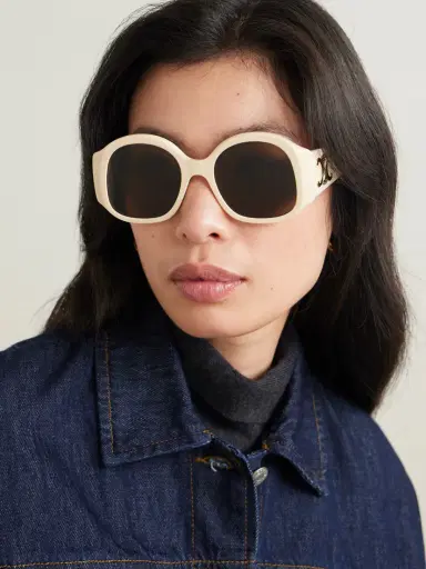 CELINE Eyewear Maxi Triomphe Round-frame Acetate Sunglasses | Thumbnail 2 CELINE Eyewear Maxi Triomphe Round-frame Acetate Sunglasses | Thumbnail 2