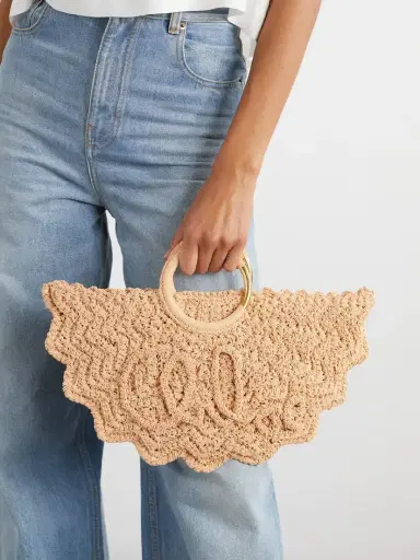 Chloé Bracelet Paravent Embroidered Faux Raffia Tote | Thumbnail 2